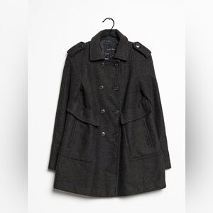 Zara Charcoal Brown Wool Coat